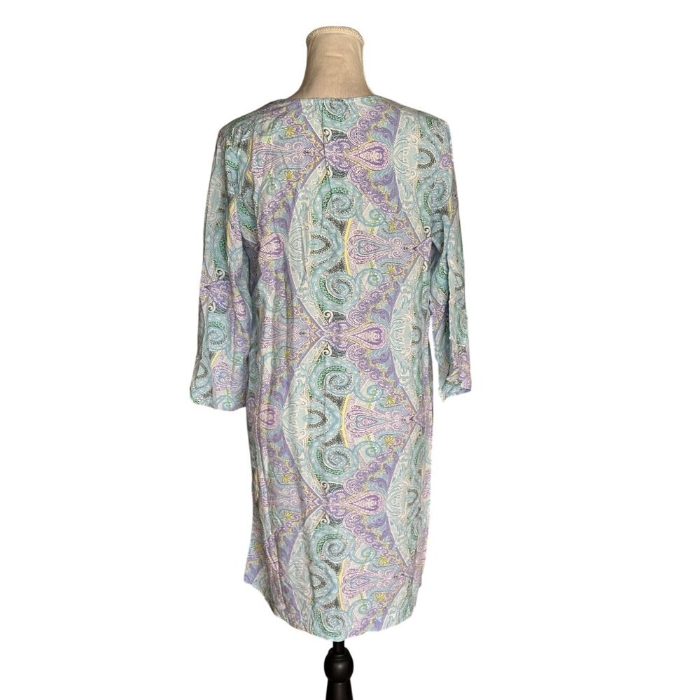 Miss Elaine Relax Paisley V-Neck Nightgown Housed… - image 2